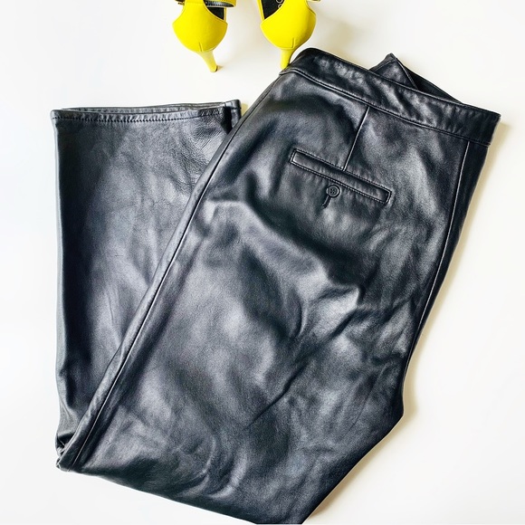 Rem Garson Pants - REM GARSON Leather Black Pants